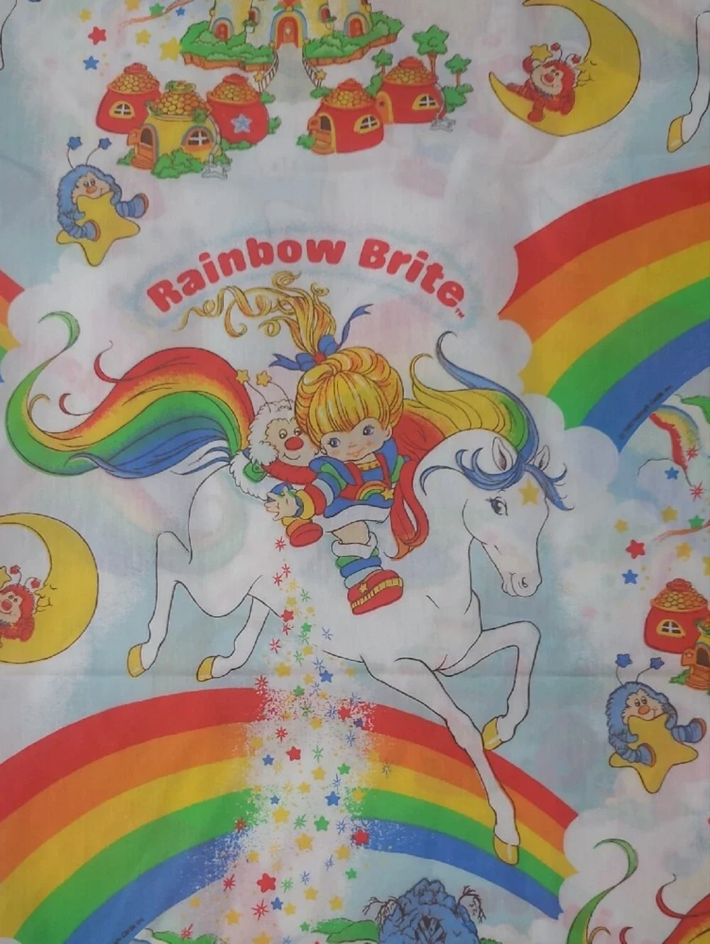 EUC Rainbow Brite Vintage 1980's Twin Size Flat Sheet Women's/Girls Top Sheet